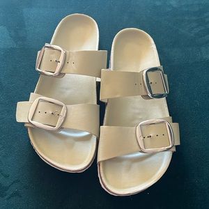 Steve Madden sandals. Pokey style size 6 1/2 used once. Beige mint color